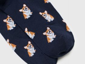 Носки с жаккардовым рисунком, Синий