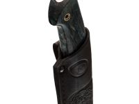 Шкуросъёмный нож Кайман, сталь PGK , рукоять мельхиор, стабилизированная карельская береза