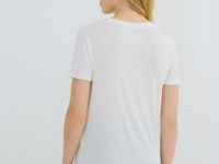 Полупрозрачная футболка в рубчик, Белый