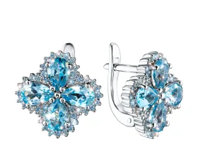 Серьги из белого золота с топазами э4771сг09210412