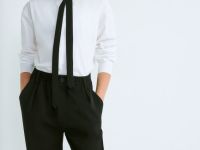 Брюки с защипами для девочек, Черный