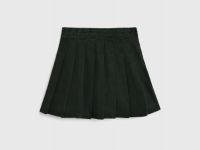 Джинсовая юбка в складку для девочек, Серый