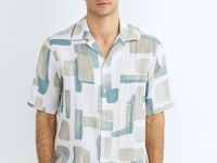 Рубашка из вискозы с принтом, Зеленый