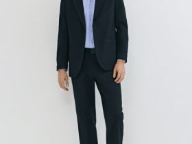 Рубашка из структурной ткани, Голубой