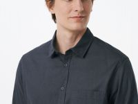 Рубашка из смесового льна, Серый