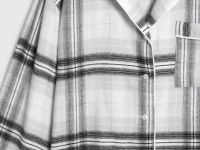 Пижамная рубашка в клетку из фланели, Серый