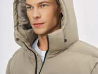 Утеплённая куртка с капюшоном и бесшовной стёжкой, Бежевый