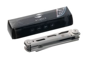 Нож перочинный Stinger 112 мм, 9 функций, серебристый