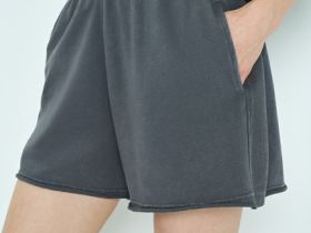 Шорты из футера с эффектом стирки, Серый