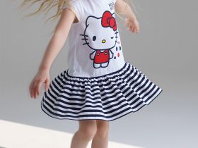 Платье трикотажное для девочки c принтом Hello Kitty