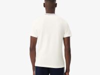 Мужская Футболка Lacoste с воротником в полоску из эластичного хлопка