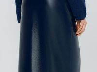 Юбка миди из искусственной кожи, Синий