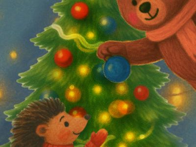 Новогодние посиделки с ёжиком и медвежонком