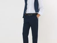 Классические брюки Slim fit, Синий