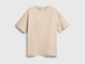 Футболка оверсайз из плотного хлопка, Бежевый