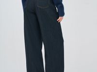 Утеплённые широкие джинсы, Синий