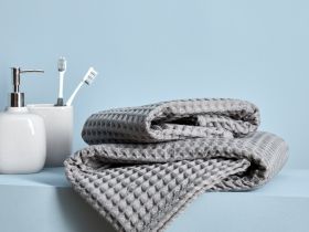 Полотенце вафельное Francesca, серое