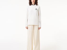 Женская хлопковая толстовка Lacoste с капюшоном