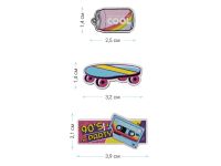 Набор деревянных значков MESHU "90's party", прямая УФ-печать, 3шт.