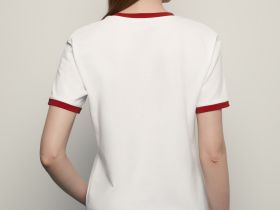 Футболка из хлопка с контрастной окантовкой