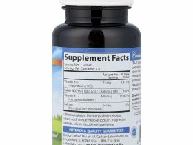 Carlson, Tri-B с витаминами B6, B12 и фолиевой кислотой, 120 таблеток