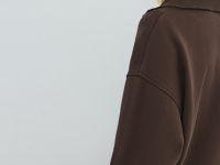 Толстовка с воротником-стойкой на молнии, Коричневый