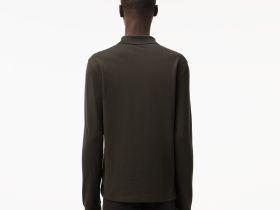 Мужское поло Lacoste L.13.12 классического кроя с длинным рукавом