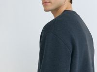 Свитшот с вырезом хенли, Синий