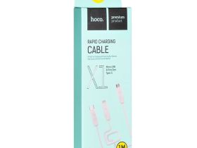 Кабель Hoco X1 (USB) 3 в 1 Lightning/Micro USB/Type-C 100см 2.4A (белый)