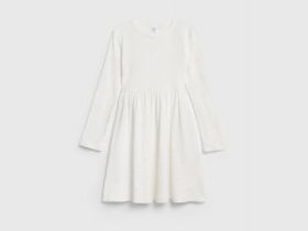 Трикотажное платье c принтом для девочек, Белый