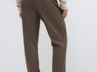 Прямые брюки с эластичным поясом, Коричневый