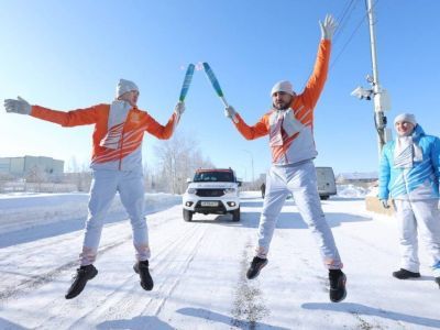 Фото: первые кадры эстафеты огня VIII Игр «Дети Азии» в Мирном