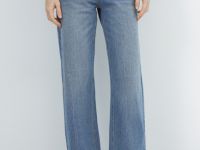 Широкие джинсы с высокой посадкой, Голубой