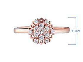 Классическое кольцо из красного золота с бриллиантами э0201кц10170800