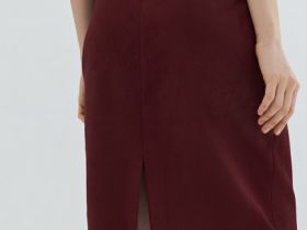 Юбка миди из искусственной замши, Фиолетовый