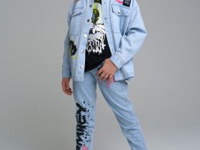 Куртка текстильная джинсовая для девочек