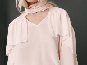 Блузка с объёмными рюшами, Розовый