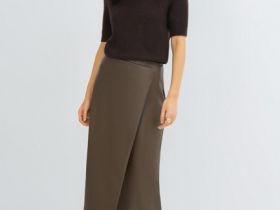 Юбка миди из искусственной кожи, Коричневый