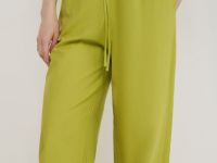 Широкие брюки со льном, Зеленый