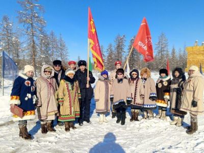 В Кустурском наслеге Якутии встретили Знамя Победы