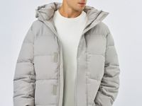 Утеплённая куртка с капюшоном, Серый