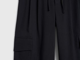 Брюки с карго-карманами для девочек, Черный