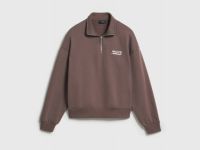 Толстовка с воротником-стойкой на молнии, Коричневый