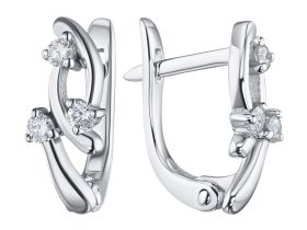 Серьги из серебра с бриллиантами э0601сг04211014