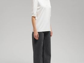 Легкий джемпер-поло прямого кроя