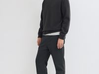 Утеплённые джоггеры из твила, Серый