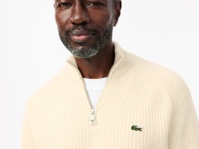 Мужской свитер Lacoste из овечьей шерсти на молнии
