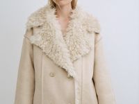 Дублёнка из искусственной замши и меха, Бежевый