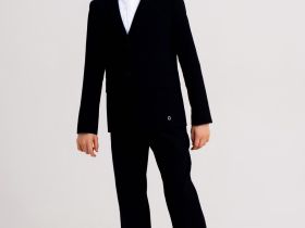 Костюм текстильный для девочек: брюки, пиджак