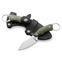 Нож с фиксированным клинком LionSteel H1, сталь M390, рукоять микарта, зеленый
